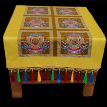 Load image into Gallery viewer, Tibetan-style folk wind tablecloth custom retro long table tea tablecloth Buddha hall decoration for tablecloth Buddha tablecloth
