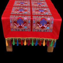 Load image into Gallery viewer, Tibetan-style folk wind tablecloth custom retro long table tea tablecloth Buddha hall decoration for tablecloth Buddha tablecloth
