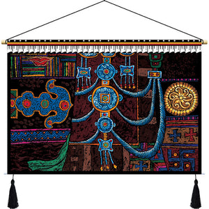 Customized Tibetan fabric tapestry Tibet hanging cloth homestay decoration hotel restaurant living room bedroom bedside cloth painting tapestry