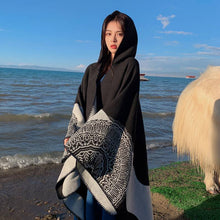 Load image into Gallery viewer, New Autumn and Winter Ethnic Scarf for Women Tibet Cloak Thickened Desert Cloak
