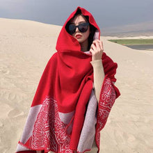 Load image into Gallery viewer, New Autumn and Winter Ethnic Scarf for Women Tibet Cloak Thickened Desert Cloak
