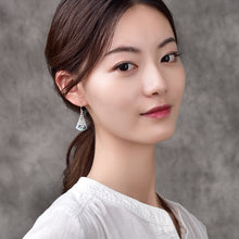 Load image into Gallery viewer, Sterling Silver Ethnic Style Earrings Openwork Pattern Fashion Shell Earrings Vintage Tibetan Style
