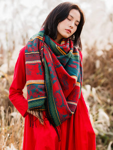 Ethnic wind scarf female Tibetan Spring and Autumn towel outside the cloak air conditioning shawl