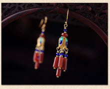 Load image into Gallery viewer, Ethnic Style Retro Red Agate Tassels Fashion Sense Earrings
