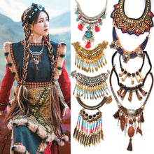 Load image into Gallery viewer, Ethnic Style Tibetan Short Clavicle Necklace, Neck Chain, Collar
