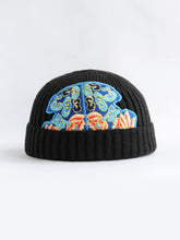 Load image into Gallery viewer, Ethnic style embroidered dome melon skin hat women&#39;s elastic good light soft knit hat autumn and winter warm beanie
