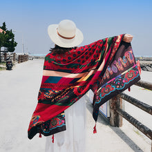Load image into Gallery viewer, Tibetan shawl in summer beach towel sunscreen scarf
