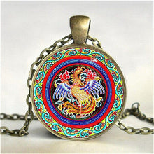 Load image into Gallery viewer, Tibetan Buddhist mandala necklace, Sacred geometry Jewelry , Spiritual gift, men necklace, black men&#39;s mandala pendant
