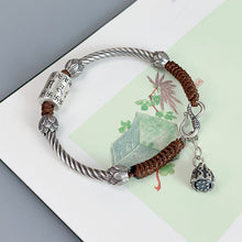 Load image into Gallery viewer, 925 Sterling Silver Six-character mantra Transfer Beads Heart Sutra Lovers Bracelet
