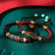 Load image into Gallery viewer, Dragon Knot Hand woven Bracelet Bohemian Women&#39;s Vintage Brass Ethnic Hand Rope Bracelet
