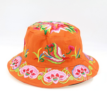 Load image into Gallery viewer, New Embroidered Sun Hat Full Embroidered National Wind Lady Round Hat
