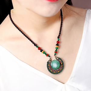 Retro Original National Style Short Necklace Classical Clavicle Chain Handmade Jewelry Women's Jewelry Accessories Summer