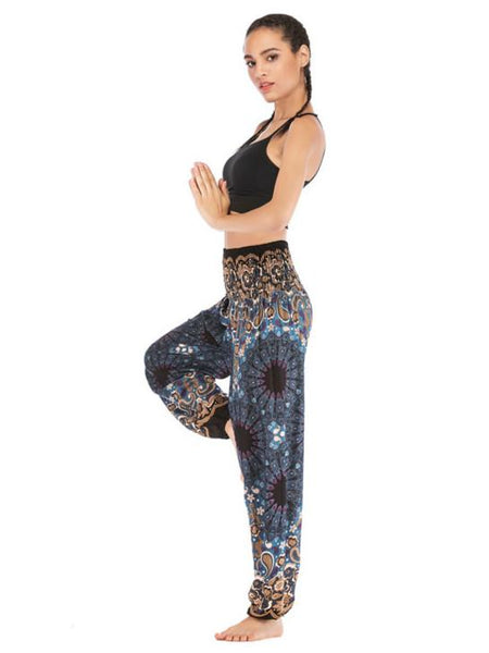 Fashion Thai Casual Yoga Pants Knickers Yoga Suit Women Cotton 52 Loose Floral Pants