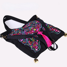 Load image into Gallery viewer, National Embroidery  Portable Shoulder Bag Slung Female Bag Canvas Fashion Casual Bag
