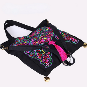 National Embroidery  Portable Shoulder Bag Slung Female Bag Canvas Fashion Casual Bag