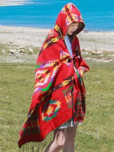 Load image into Gallery viewer, Tibetan Nepalese National Cloak Shawl Thick Hooded bohemian Scarf
