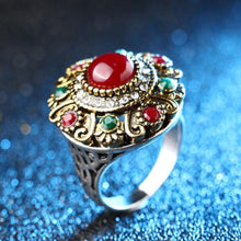 Load image into Gallery viewer, Unique Vintage Wedding Turkey Crystal Jewelry Rhinestone Ring - hiblings
